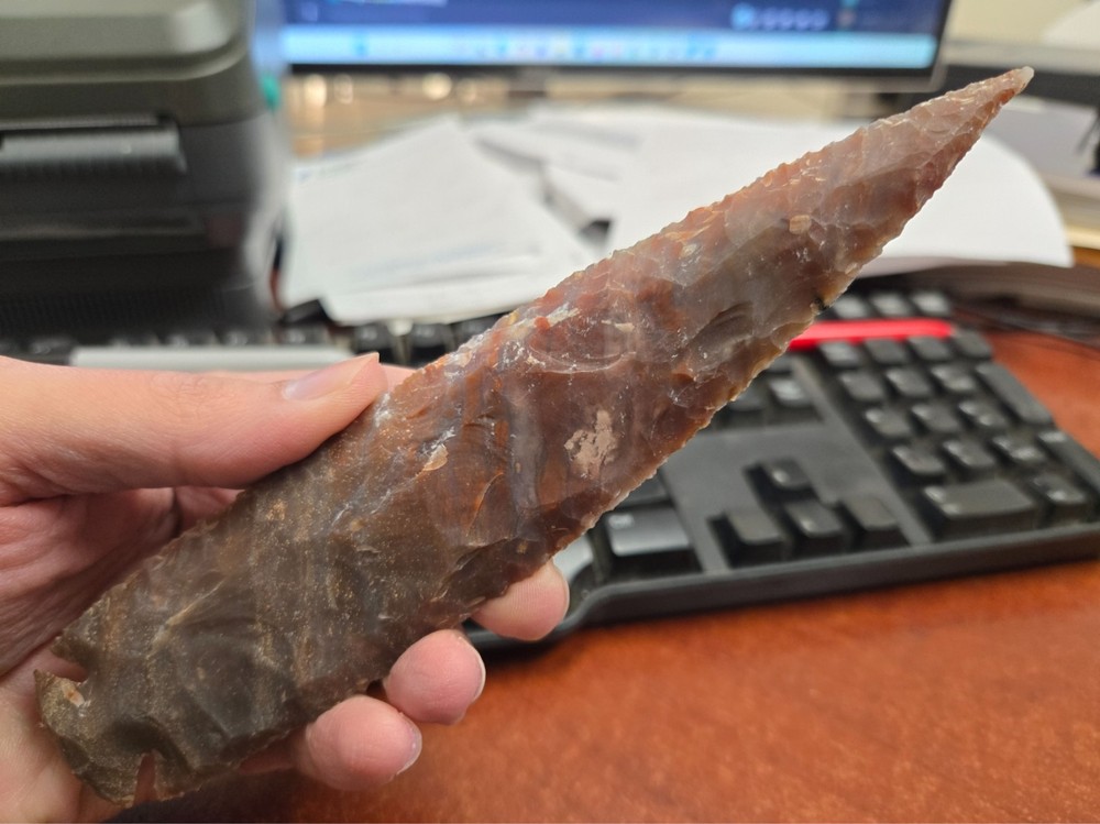AGATE STONE SPEARHEAD ARROWHEAD POINT MEDIEVAL 7" - 7 1/2"
