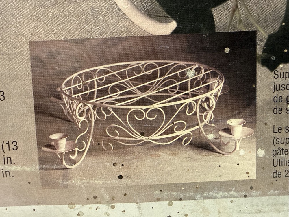 Wilton Candlelight Cake Stand 21.5” Diameter Scrollwork 1996 Original Box EUC