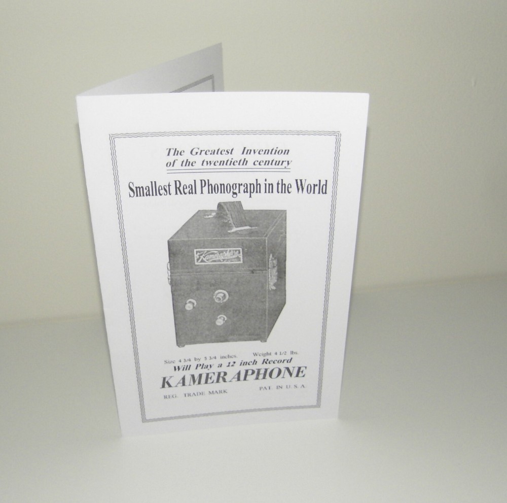 Kameraphone  Camera Phonograph Instructions Reproduction