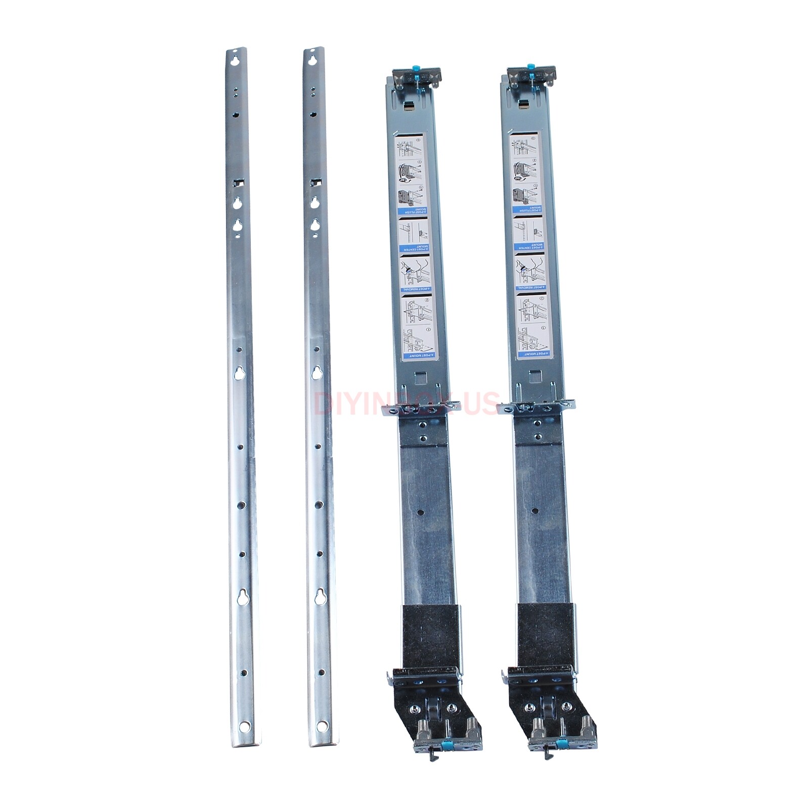 H872R For Dell PowerEdge R720 R730 Server 2U Ready Rail Rails Kit