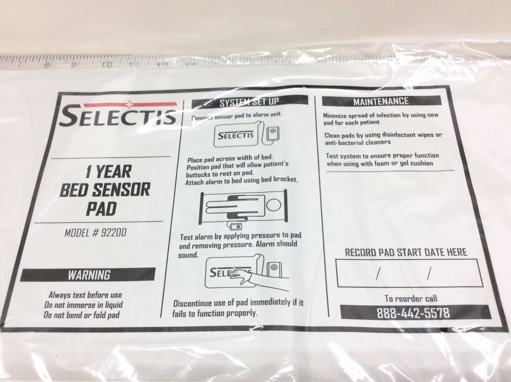 Selectis 1 Year Bed Sensor Pad Model 92200