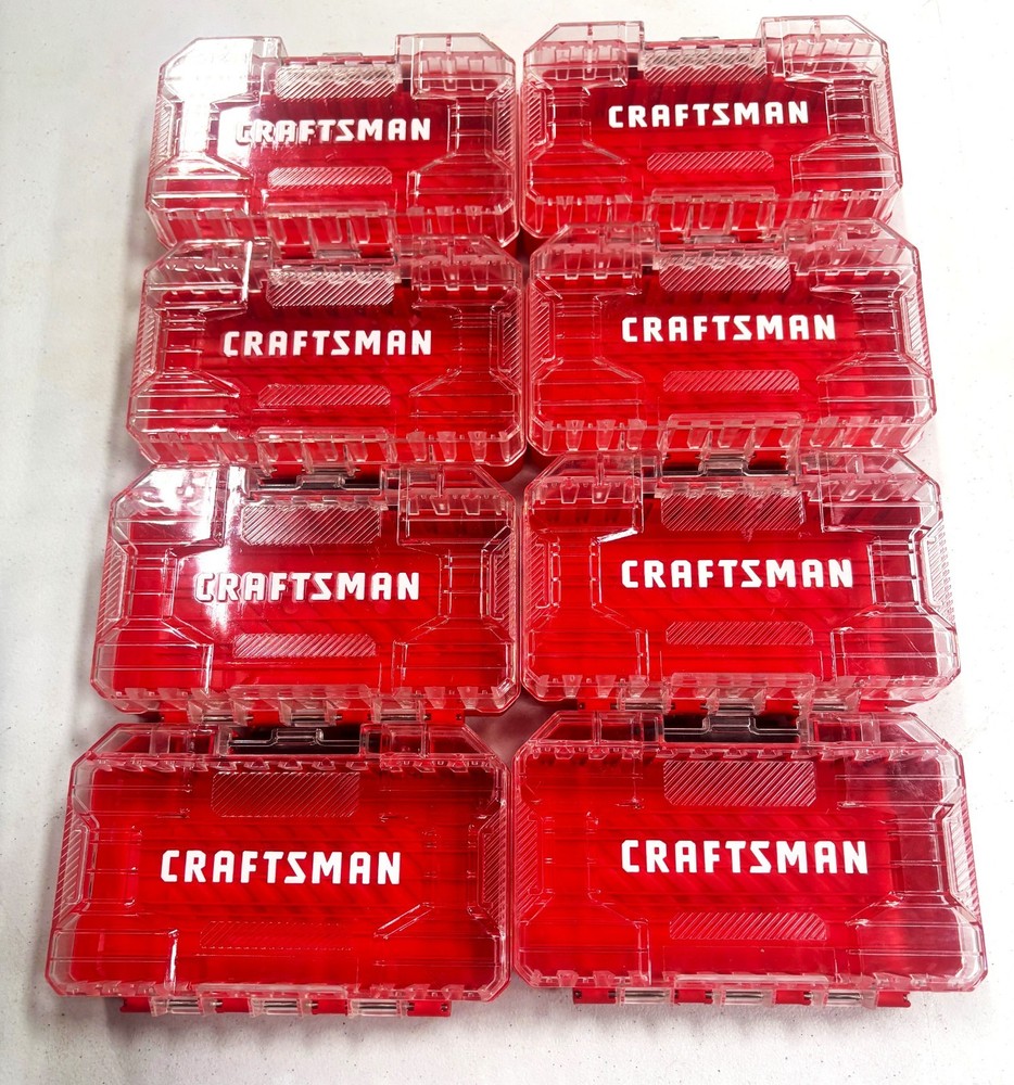 2 Craftsman Versastack Compatible Hard Storage Case Bin Red Clear Top New