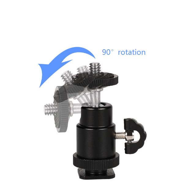 2PCS Camera Tripod LED Light Flash Bracket 1/4 Hot Shoe Adapter Cradle Ball Head