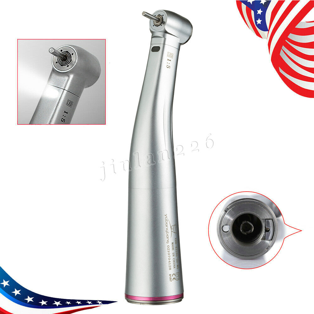 Dental 1:5 Increasing Contra Angle LED Optic Handpiece Fit NSK Electric Motor