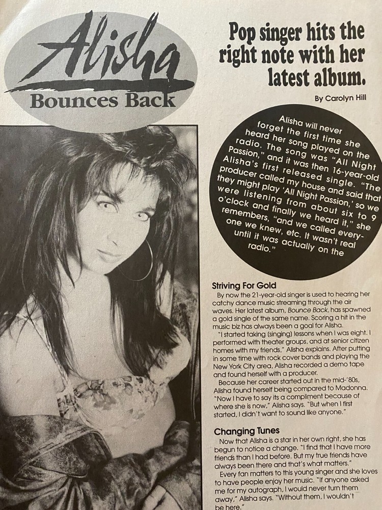 Alisha, Full Page Vintage Clipping