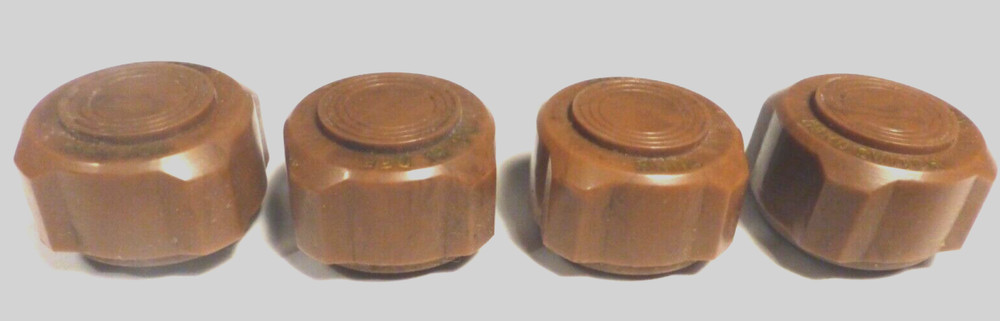 vintage SILVERTONE 6424 TABLETOP : SET OF 4 PUSH-ON "lettered" BAKELITE KNOBS
