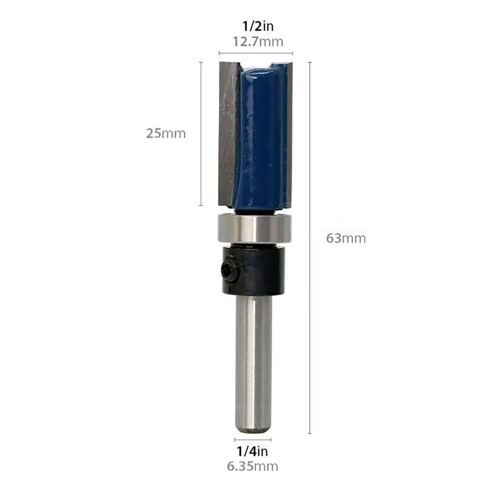 3x 1/4 Shank Extra Cutting Straight Router Bit Flush Trim Pattern Milling Cutter