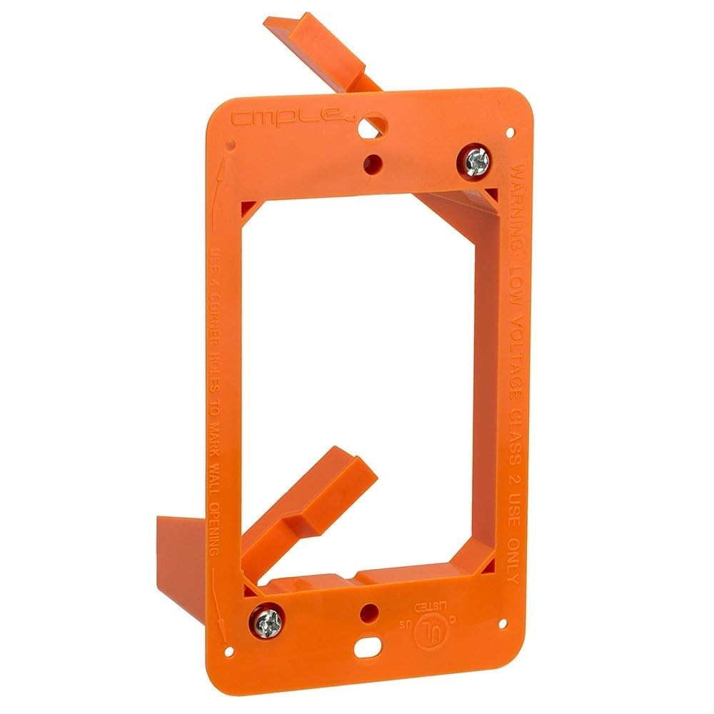 Multipurpose 1-Gang Backless Mounting Bracket for Low Voltage Wiring Systems
