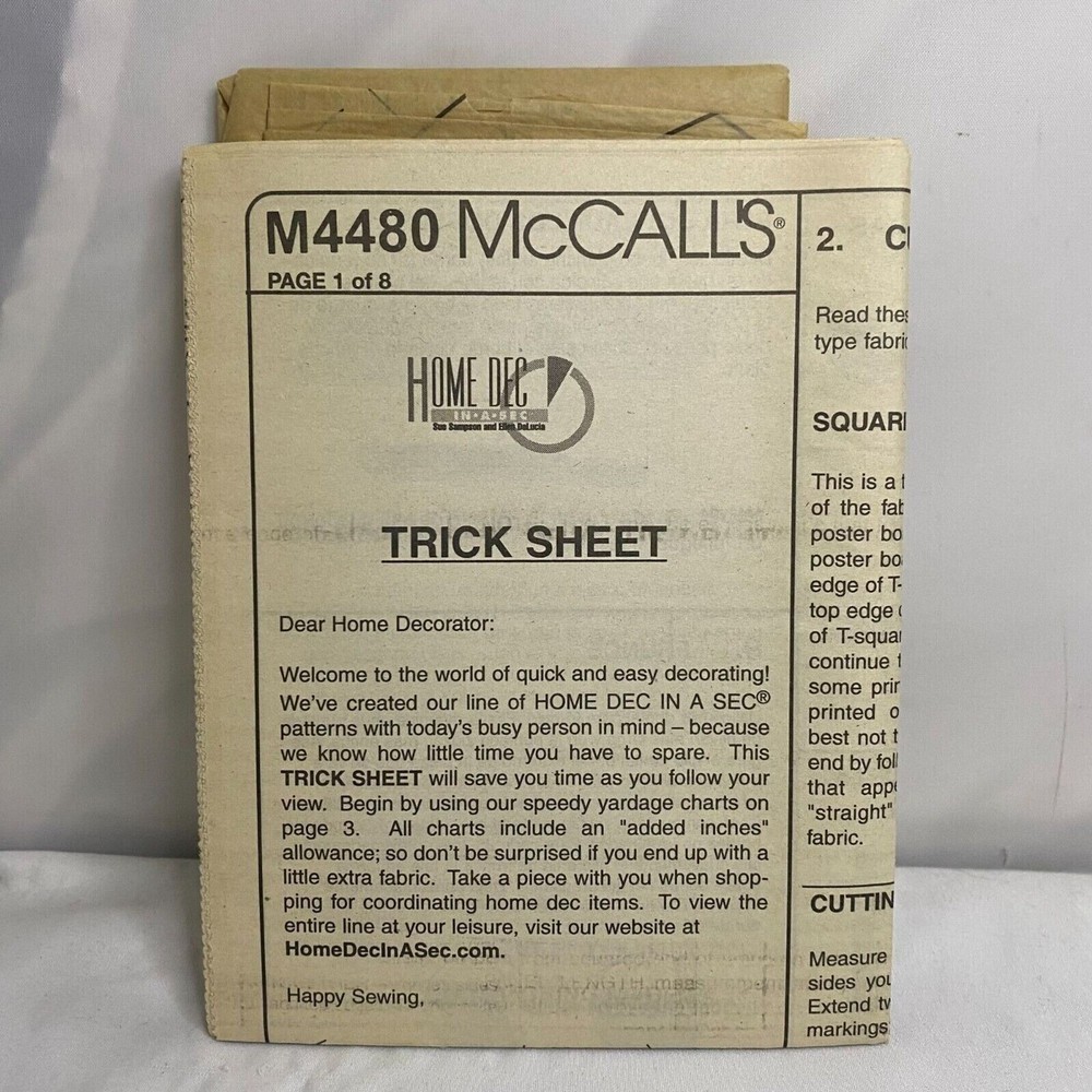 #M4480 McCalls Window Curtains Sewing Pattern