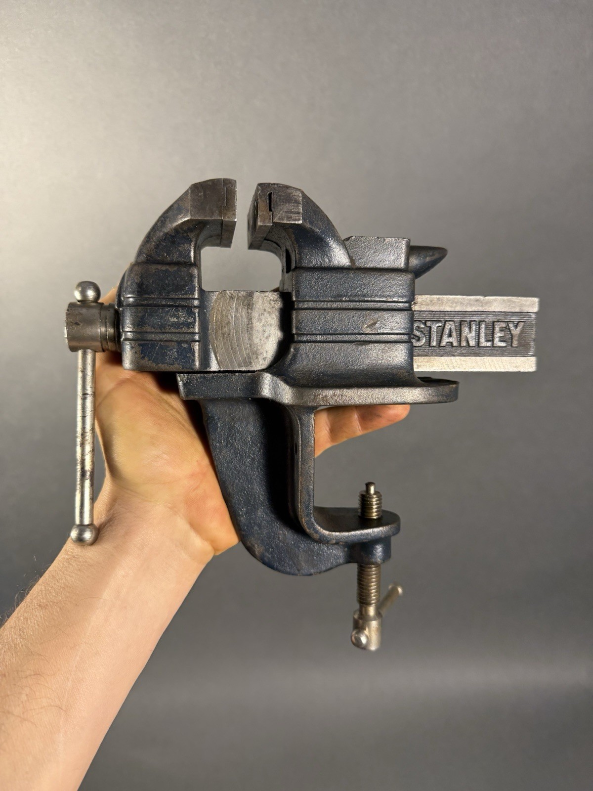 Vintage Stanley 3" Clamp-on Bench Vise No. 766 Made in USA