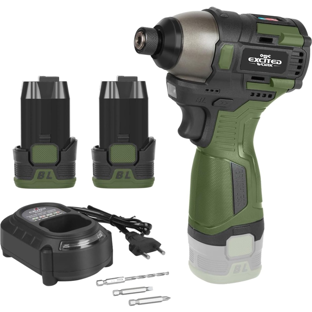 Versatile 17V Brushless Cordless Impact Driver - 2 Batteries & Adjustable Speeds