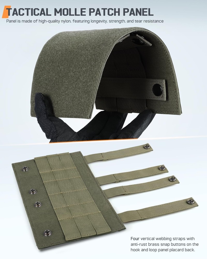 Molle Hook&Loop Panel, Mounting Placard Platform for Hook-Backing Pouch,Tacti...