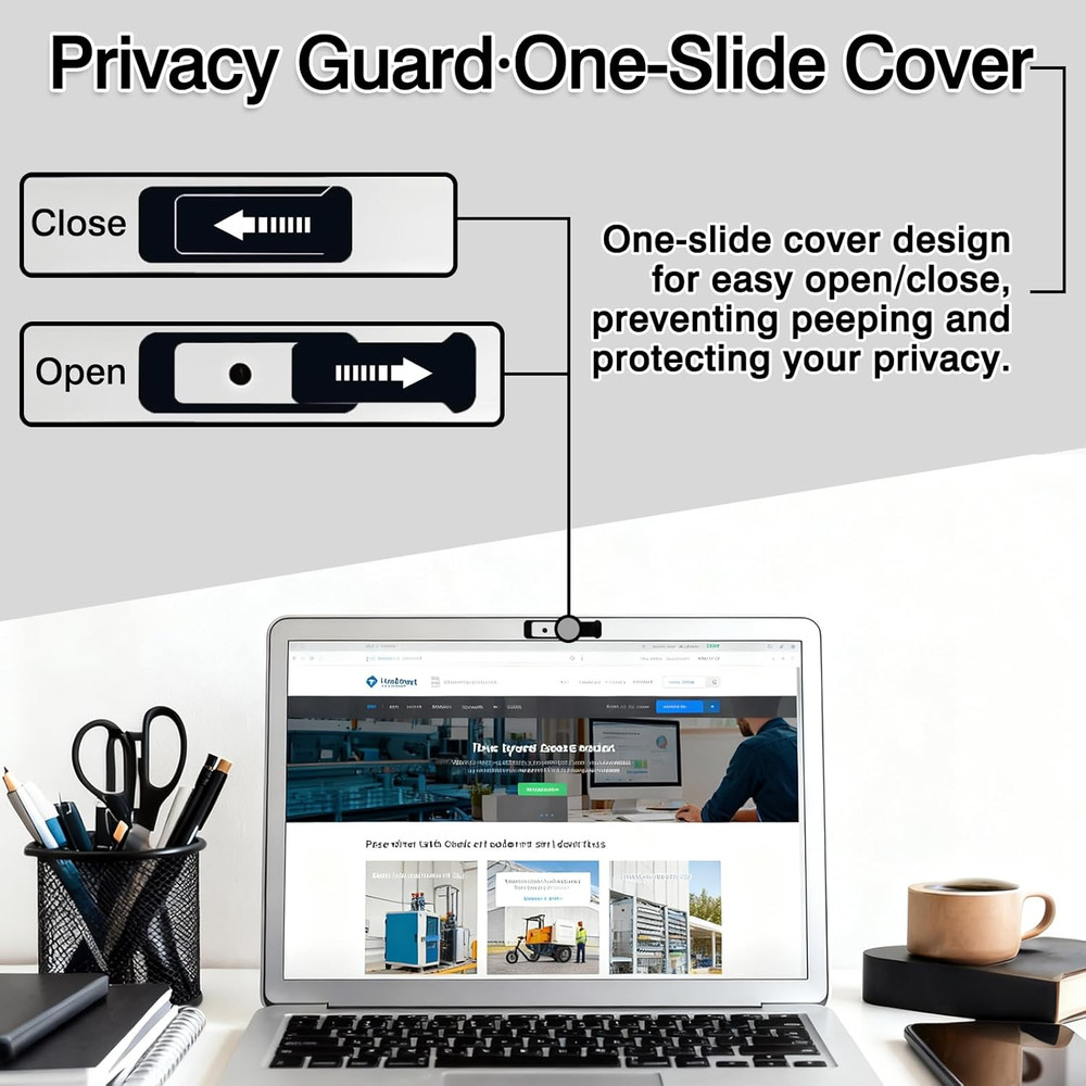 Webcam Cover Slide (6-Pack) – Extra-Large Privacy Shield for Laptop, Tablet, PC
