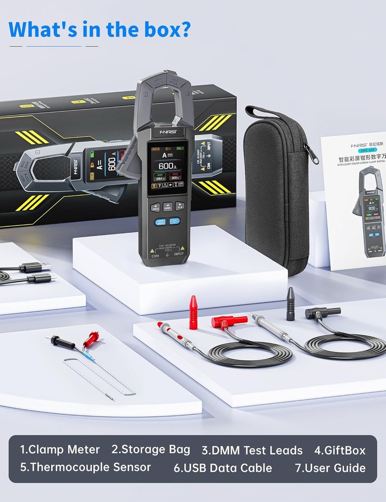 Digital Clamp Meter Multimeter TRMS AC/DC Voltage Current NCV 600A