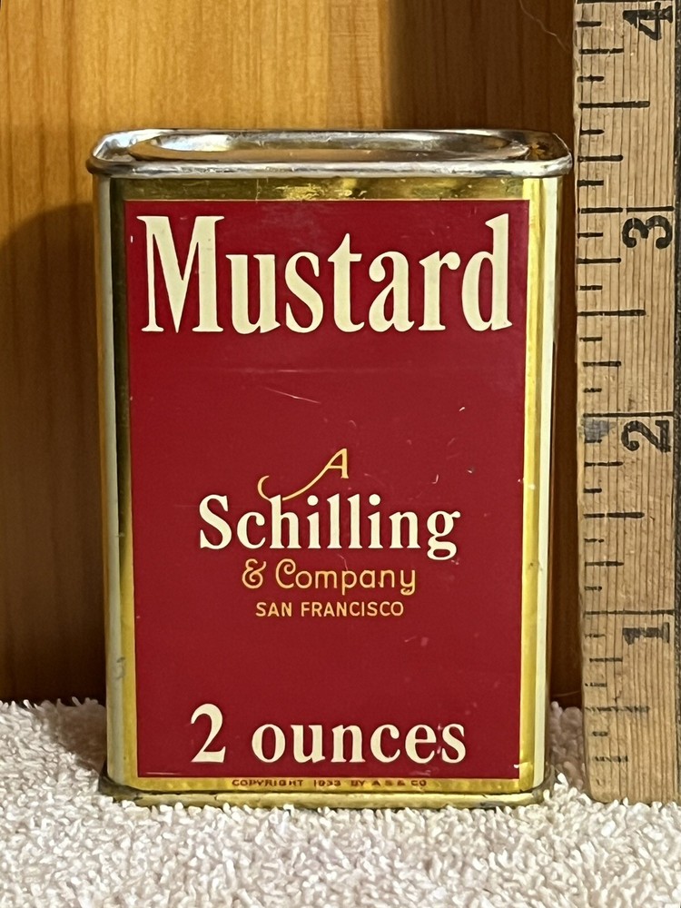 Schilling Mustard Tin Full Vintage