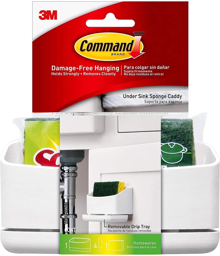 3M Command Under Sink Organizer Set (1 Storage Caddy, 1 Sponge Caddy, 4 Small...