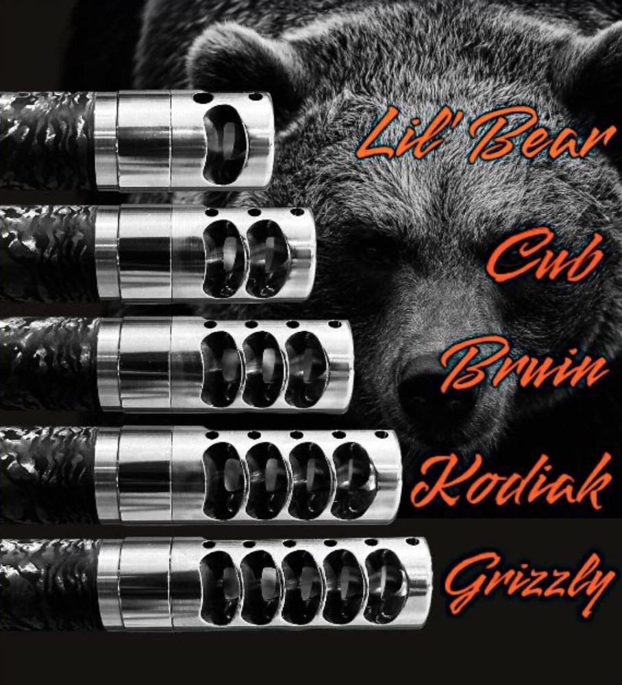 Bruin 3 port Self Timing Muzzle Brake 5/8-24