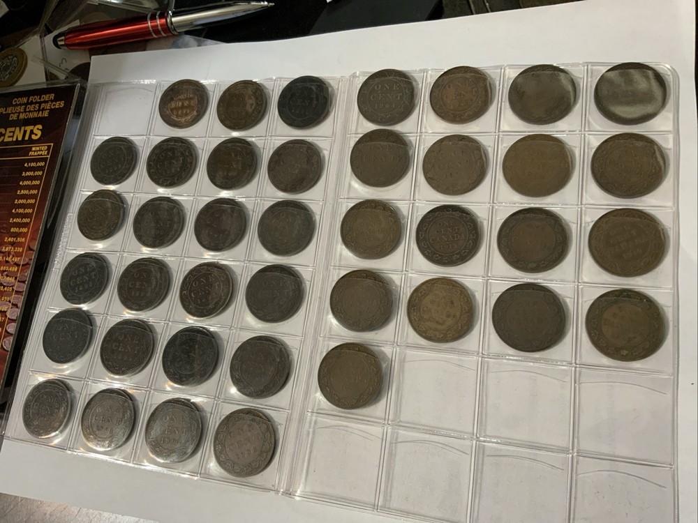 1858-1920 Canada Large Cent Collection, 40 Coins