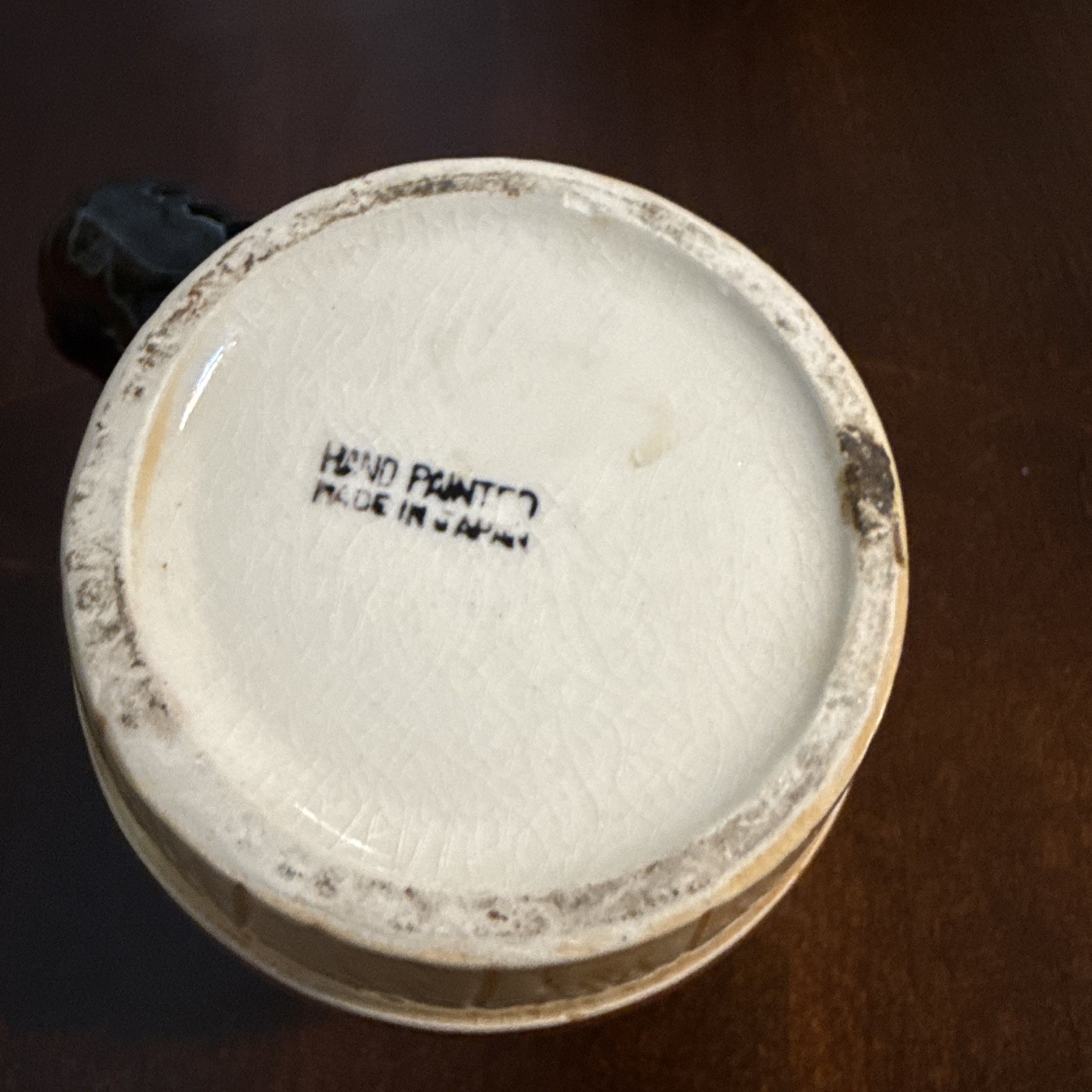 Vintage Hand Painted Black Memorabilia Barrel Mug Made in Japan