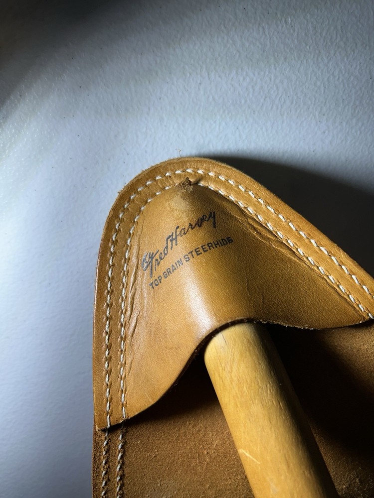 Vintage Fred Harvey Leather Tripod Stool