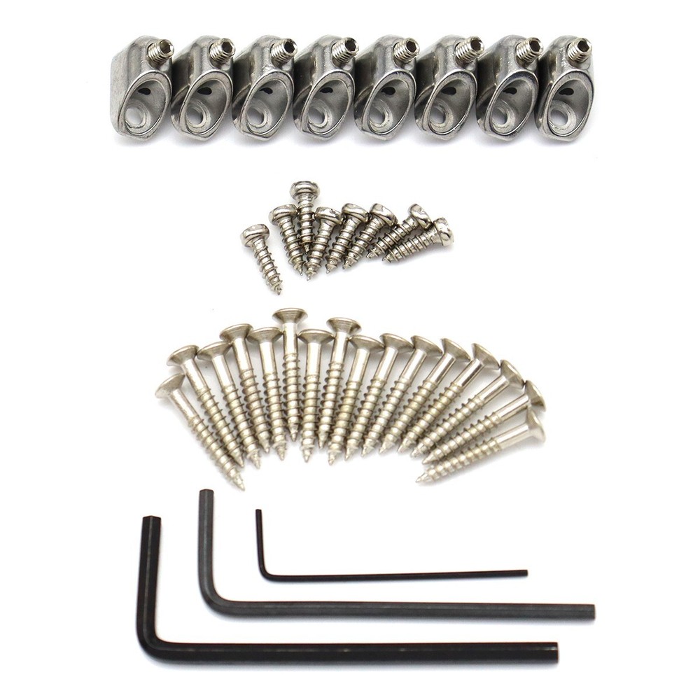 8 Strings Headless Guitar Bridge Saddle Single Bridge for Headless Guitar chrome