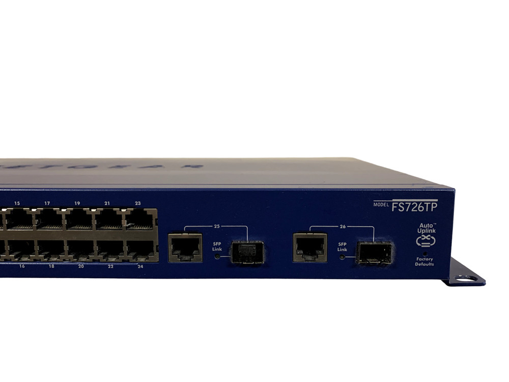 NetGear ProSafe 24+2 Smart Switch with PoE FS726TP -With Power Cable-