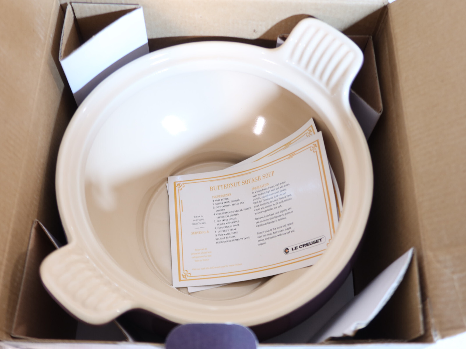 Le Creuset Soupiere Soup Tureen 3 Qt/2.3L Cassis Purple RARE NIB