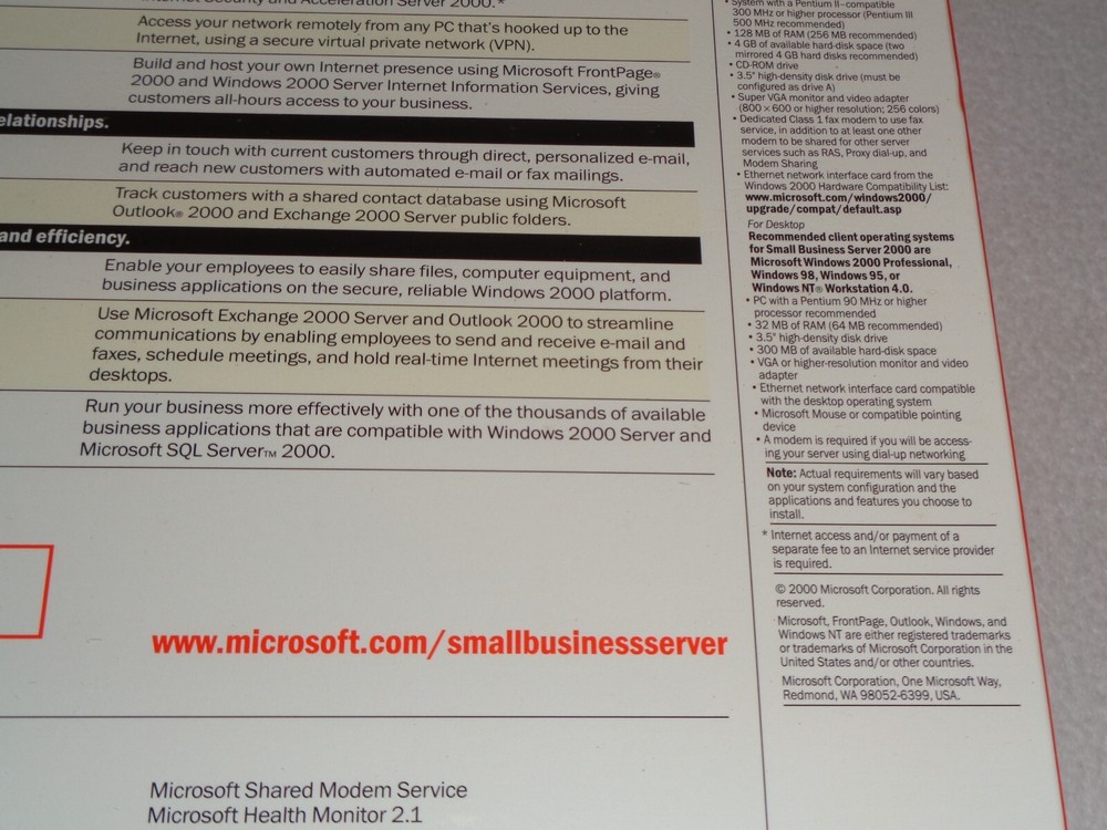 Microsoft Small Business Server 2000 Network Solution Rare Brand New & Sealed