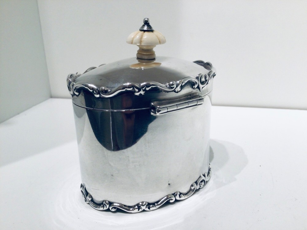 Quality Hamilton & Inches Solid Silver Tea Caddy Box, Edinburgh 1904