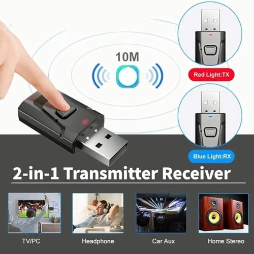 USB Bluetooth Transmitter for TV with Clear Sound Quality Plug and Play
