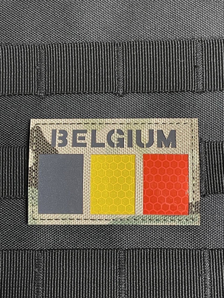 Belgium IR flag infrared Reflective Tactical morale patch Hook Loop Multicam C