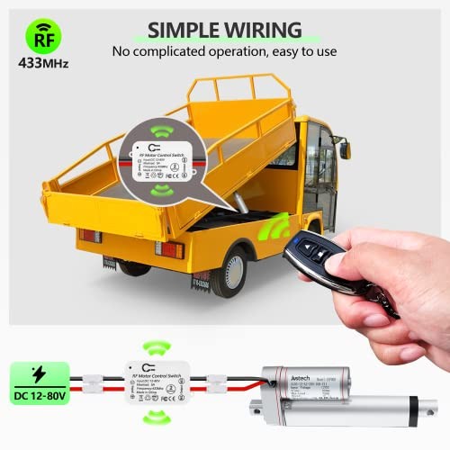 Wireless DC Motor Remote Control Switch, DC 12V~80V 5A Relay Receiver