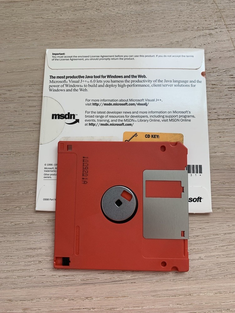 NEW Microsoft Visual J++ 6.0 Original CD-ROm with Access Code CD-Key Sealed