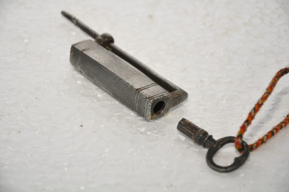 Vintage Iron Handcrafted Rectangular Screw System Padlock