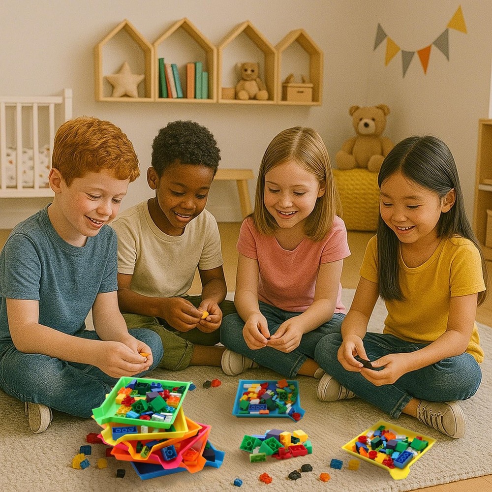 6 Pcs Multicolor Plastic Art Sorting Funnel Trays Quick Sorting Activity Serving
