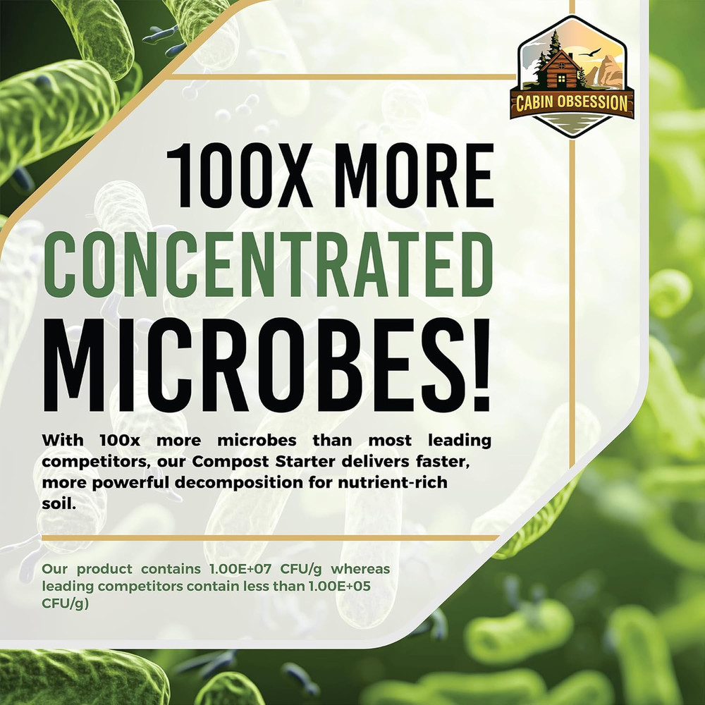 Compost Starter 100X Concentrated All Natural Compost Accelerator Countertop Bin