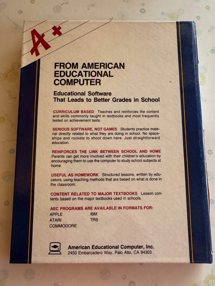 A+ Spanish Learning Software for Commdore 64, 1984