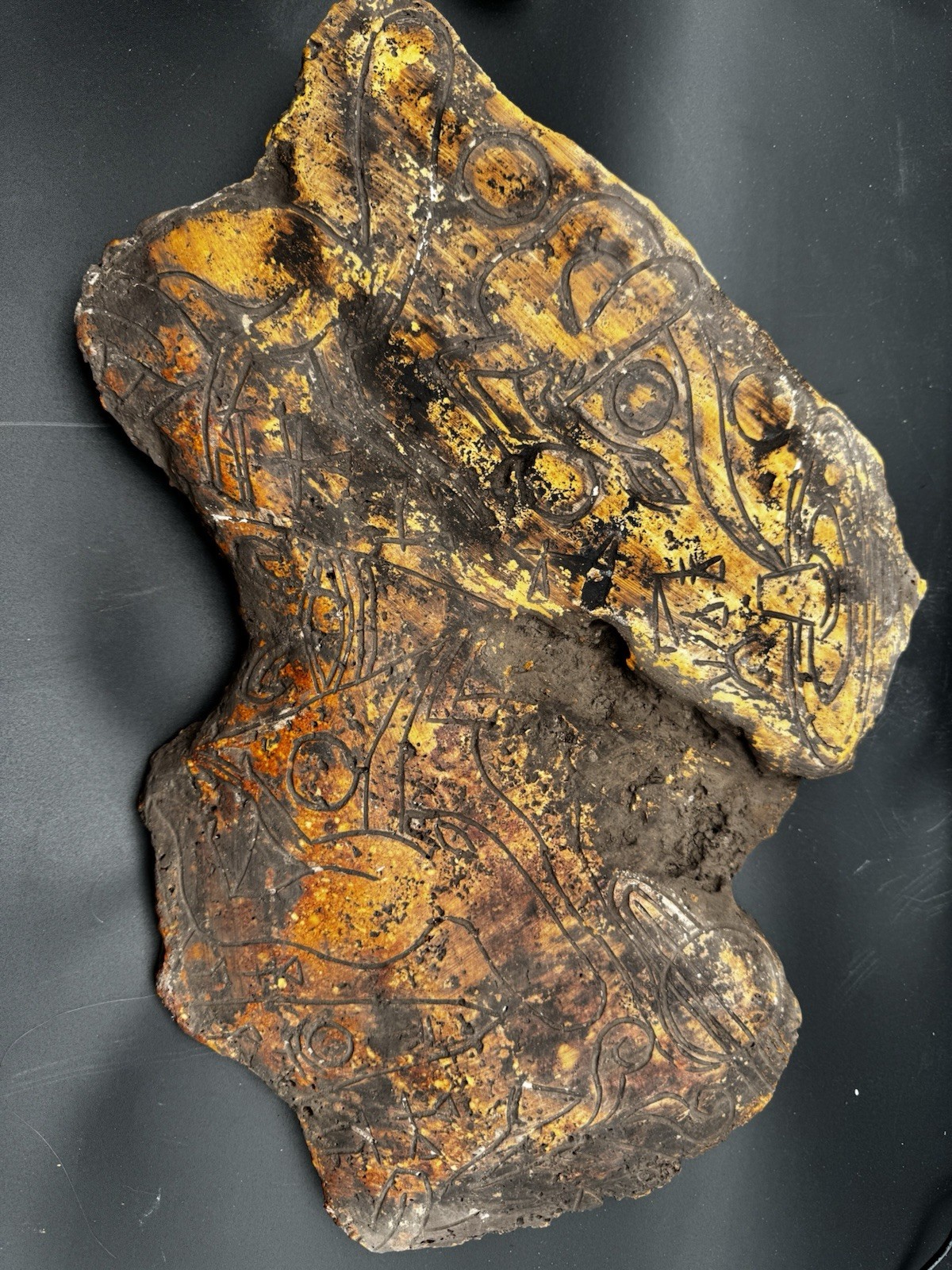 Glowing Massive Masonic Tablet Tula Mexico PreColumbian Alien Ojuelos