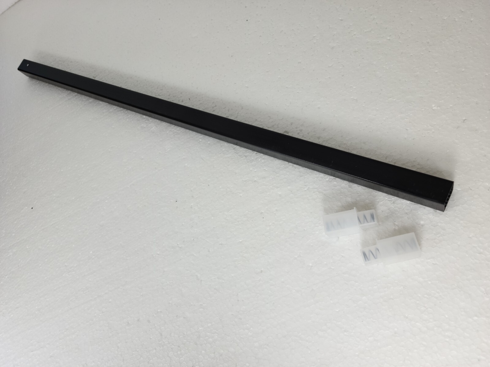 Vintage Black Towel Bar Rod Plastic Spring Rack 24 inch Mid Century Modern Retro