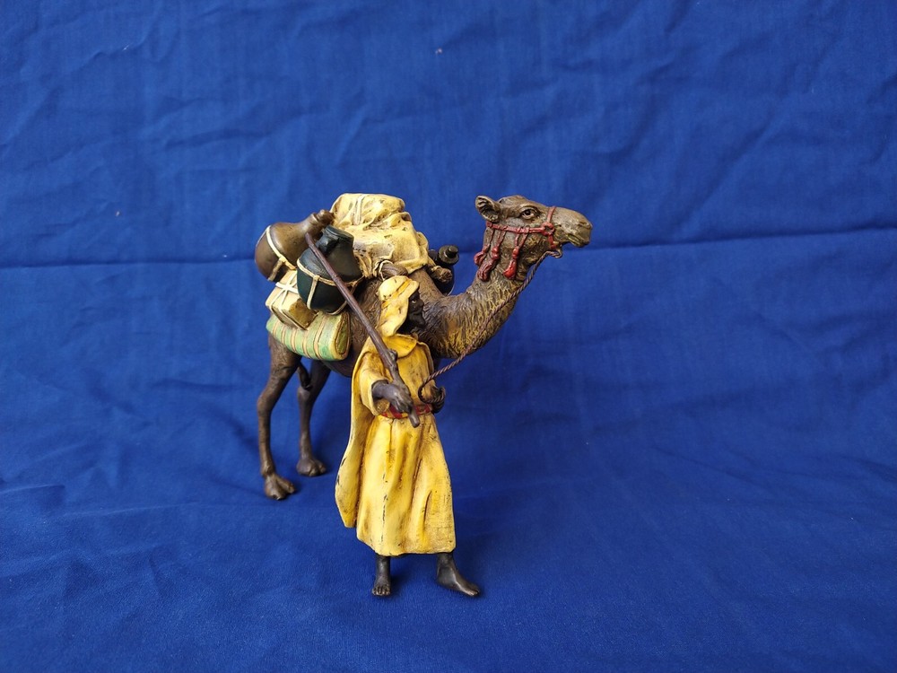 Arab Hunter with camel   Statue  bronze  cold painted Bronze