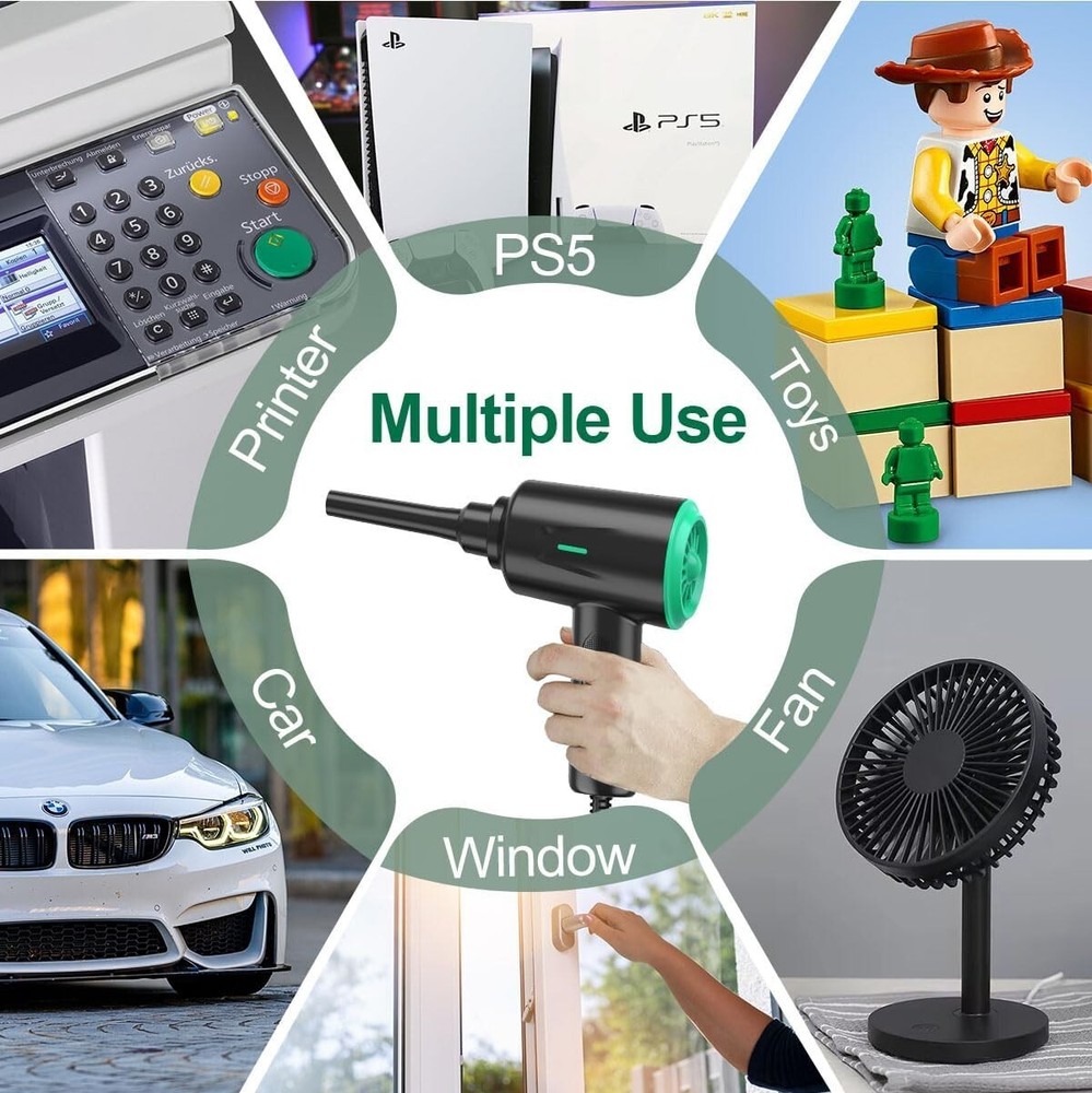 Versatile 2-Speed Electric Air Blower with Essential Accessories for Electronics