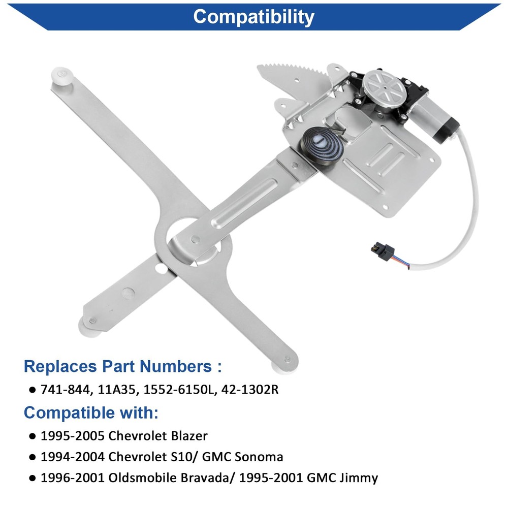 741-844 Front Left Driver Side Power Window Regulator with Motor,...