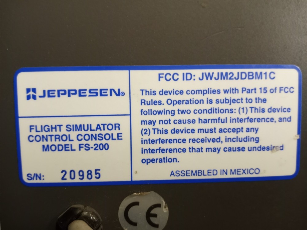 Jeppesen FS-200 Desktop Precision Flight Simulator Control Console
