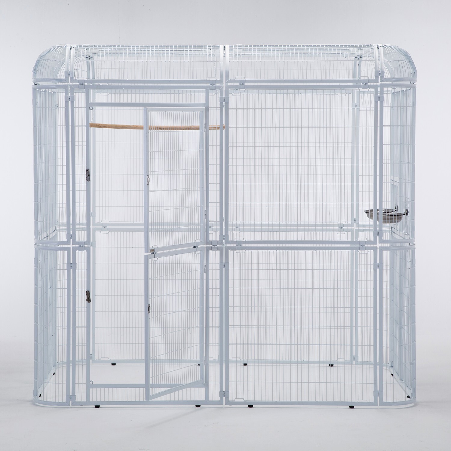 80" Large Walk In Iron Flight Bird Cage Parrot Macaw Finch Outdoor Aviary White