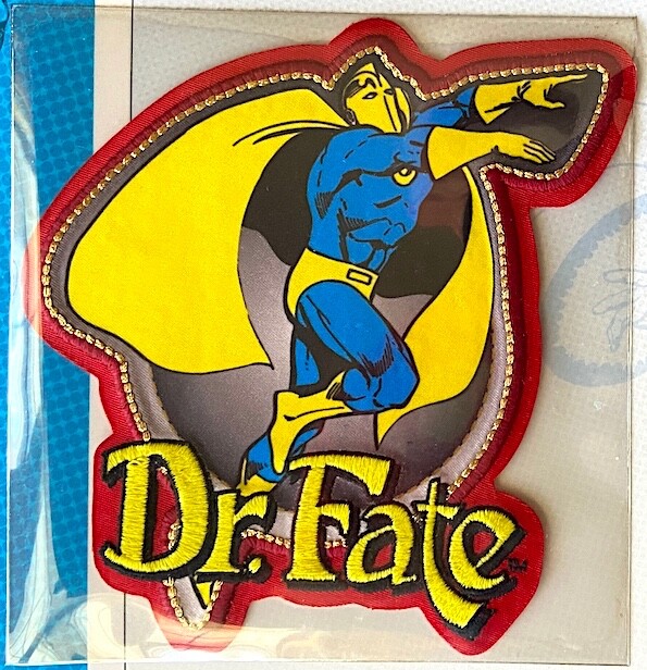 DR. FATE PATCH on INFO CARD ~ from Willabee & Ward ~ DC COMICS PATCH COLLECTION