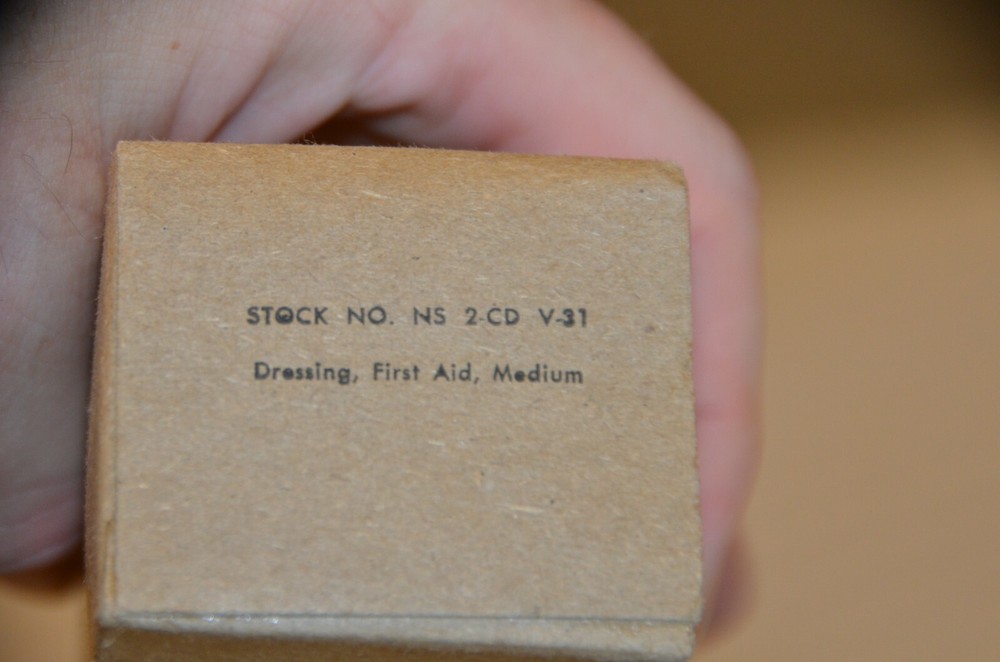 WWII U.S. ARMY STOCK NO. NS2-CD-V-31 MEDIUM FIRST AID DRESSING, STILL SEALED (3)