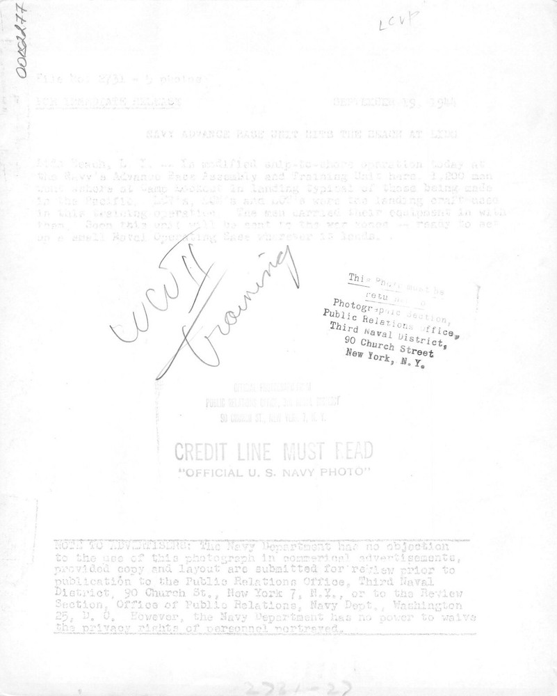 Official U.S. WW2 Photograph Training Training Troops at Camp Lookout For Ops.