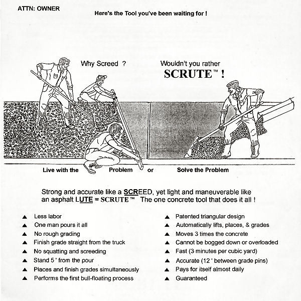 SCRUTE Screed and Floating Concrete Grade Tool...