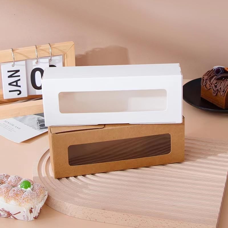Recyclable Macaron Boxes - 20 Pack for 6-10 Macarons, Elegant Gift Packaging