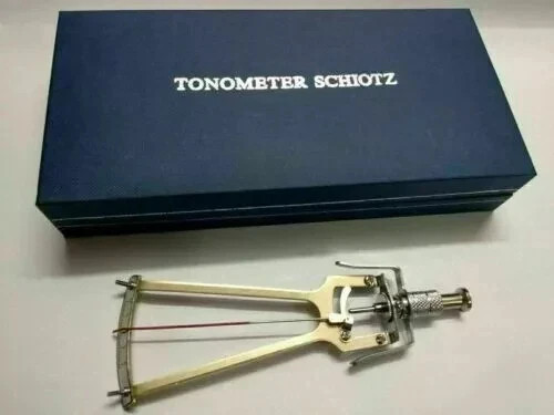 Schiotz Tonometer Original with 3 Weights & Plunger in Case